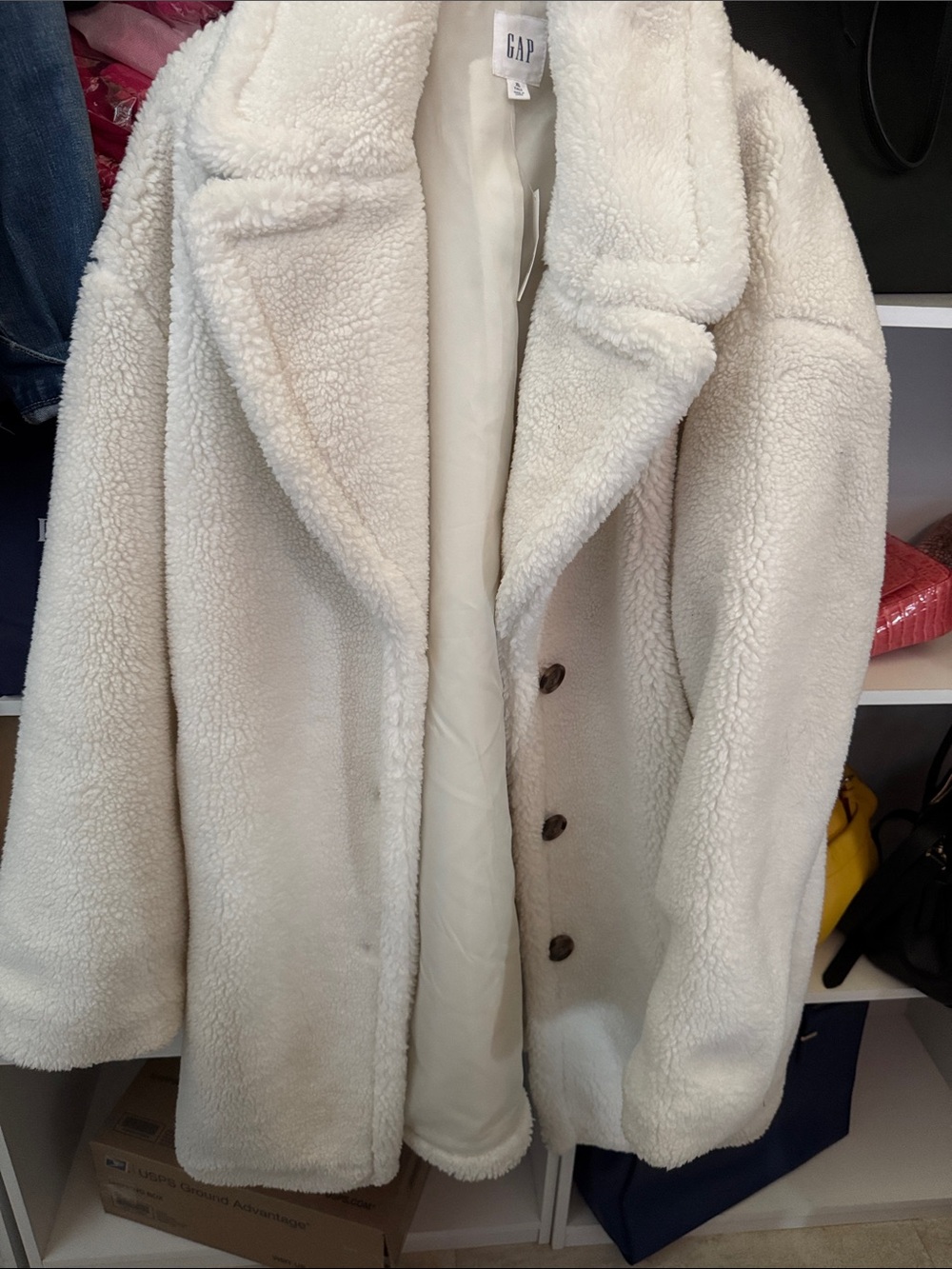 GAP Cream Teddy Sherpa Jacket